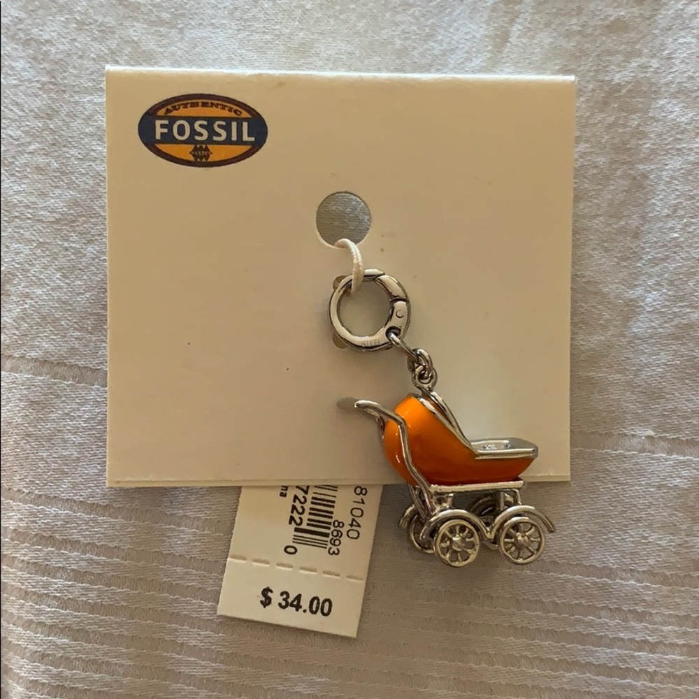 Fossil Orange Baby Buggie Charm